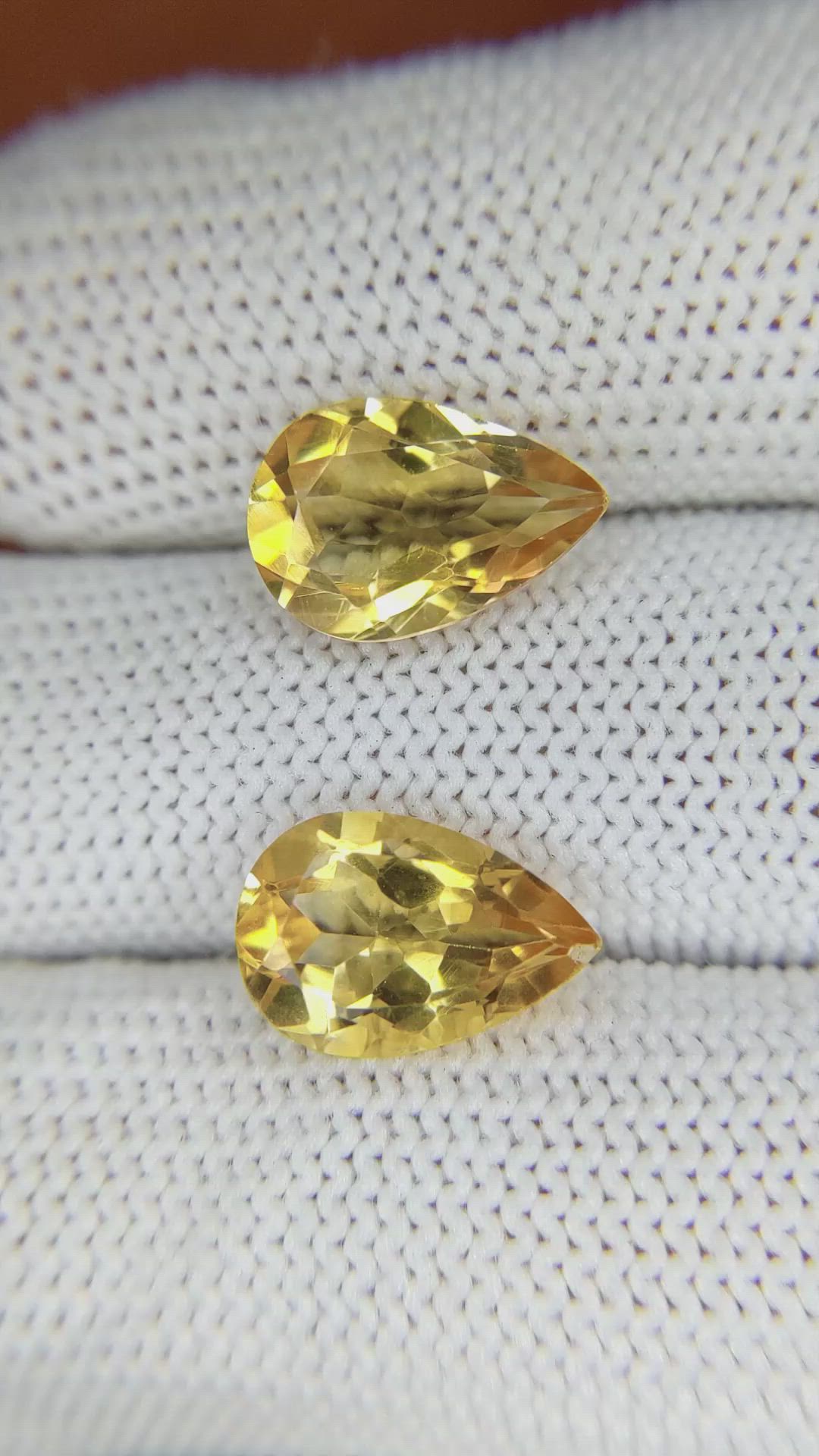 5.45 Ct.Tw.Total Carat Weight Citrine Pair from Brazil Size Video