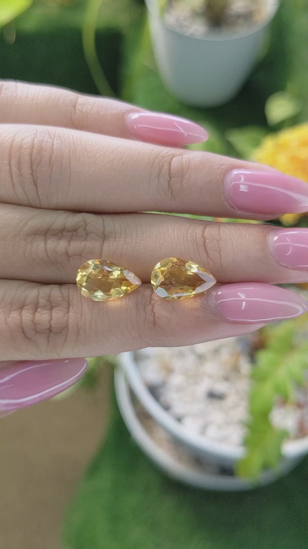 5.45 Ct.Tw.Total Carat Weight Citrine Pair from Brazil Size Video