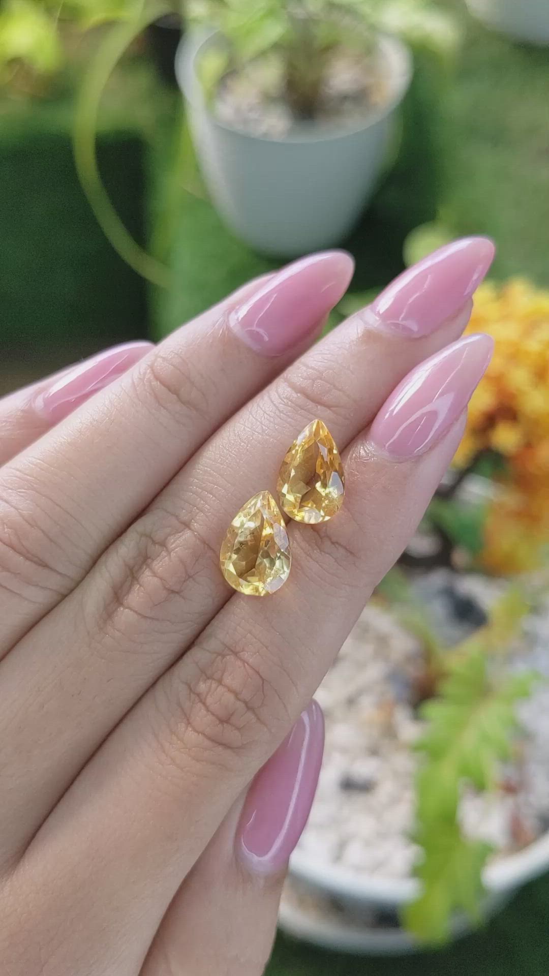 5.48 Ct.Tw.Total Carat Weight Citrine Pair from Brazil Size Video