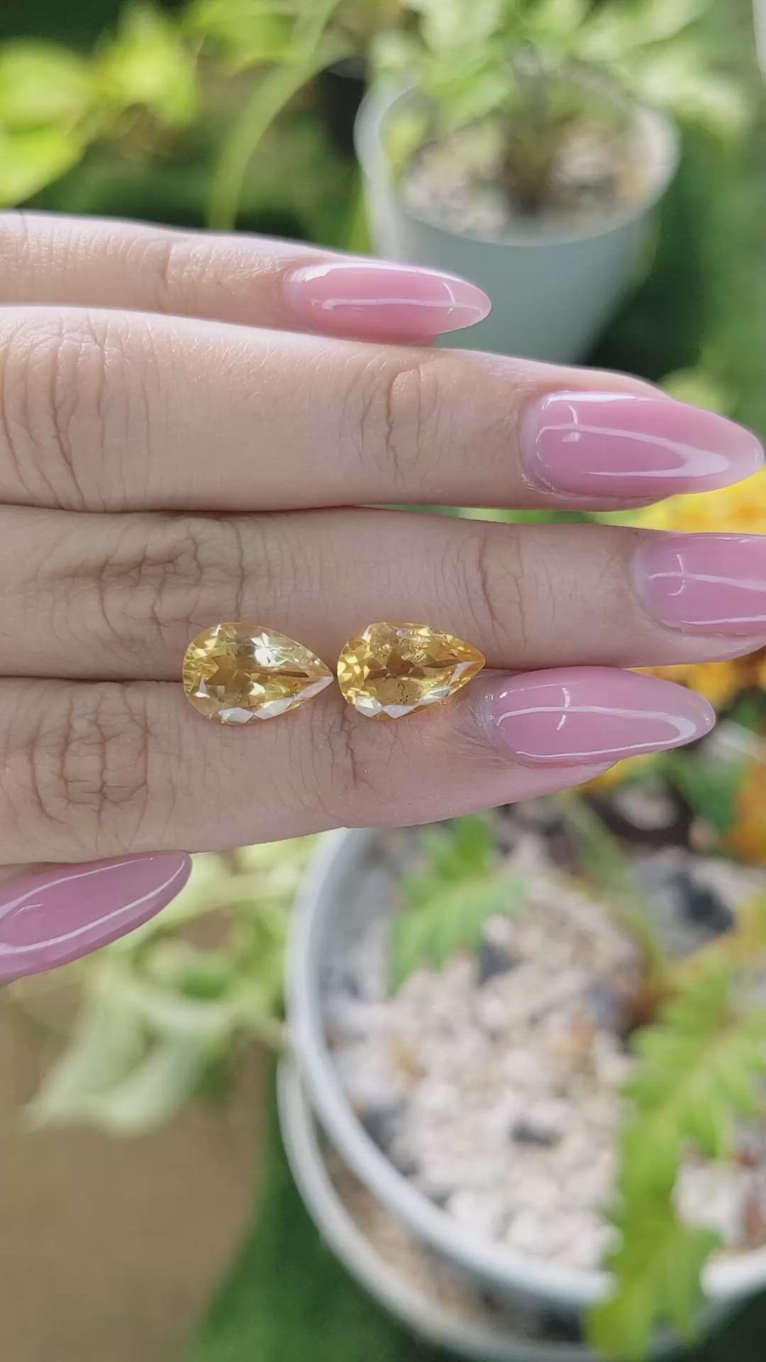 5.48 Ct.Tw.Total Carat Weight Citrine Pair from Brazil Size Video