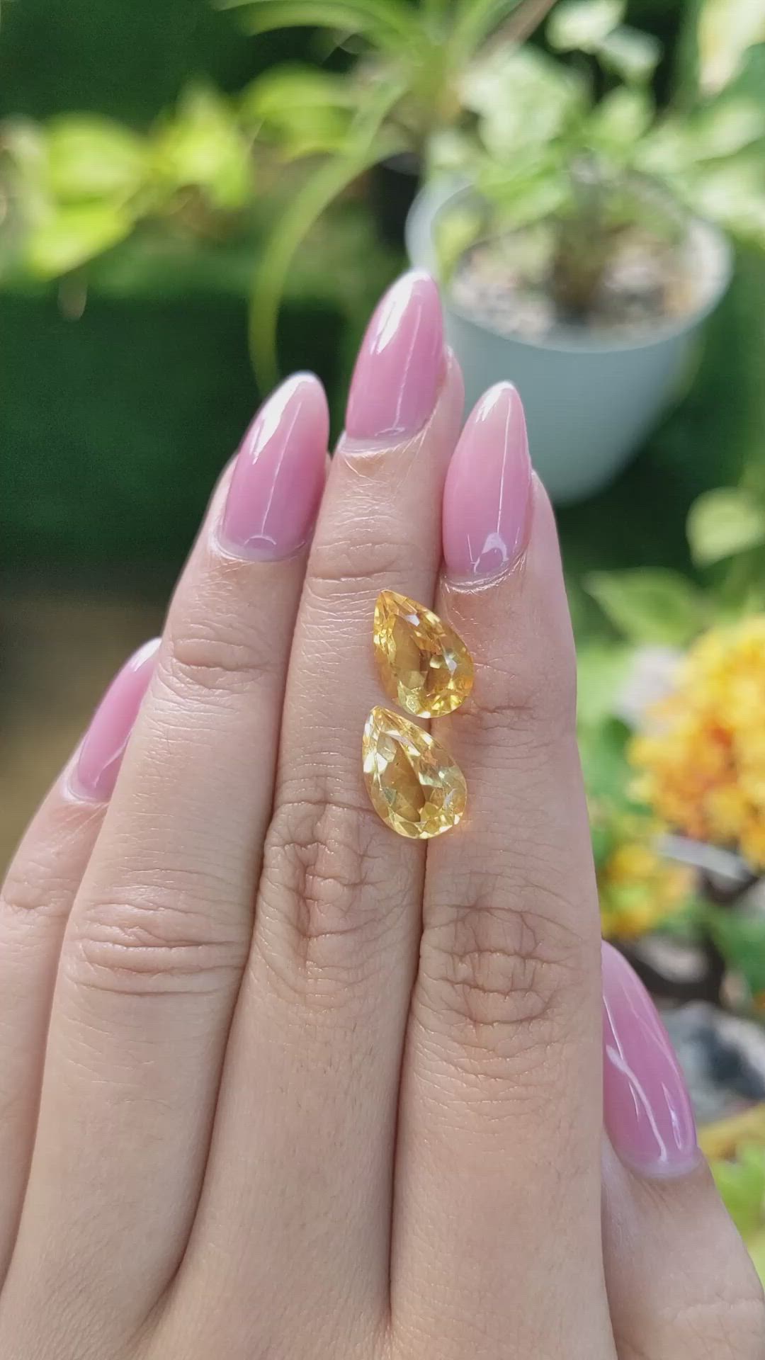 5.48 Ct.Tw.Total Carat Weight Citrine Pair from Brazil Size Video