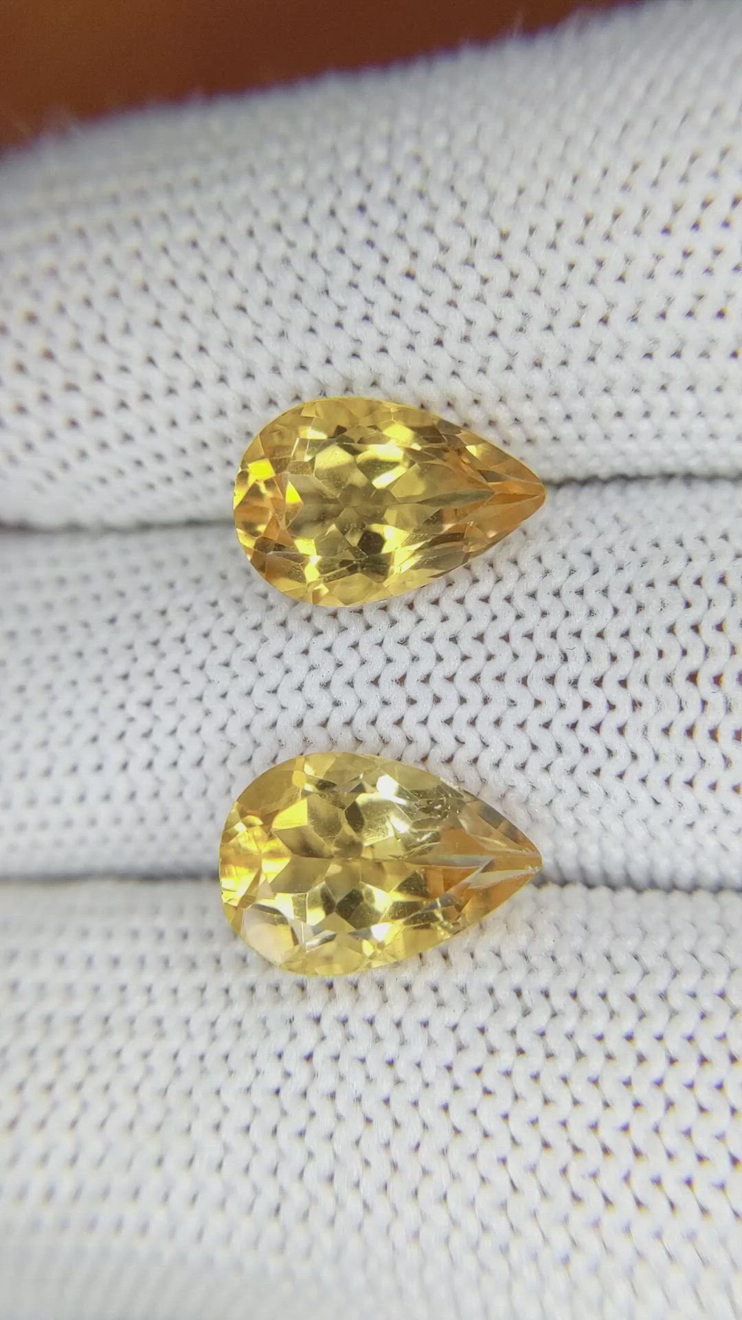 5.48 Ct.Tw.Total Carat Weight Citrine Pair from Brazil Size Video