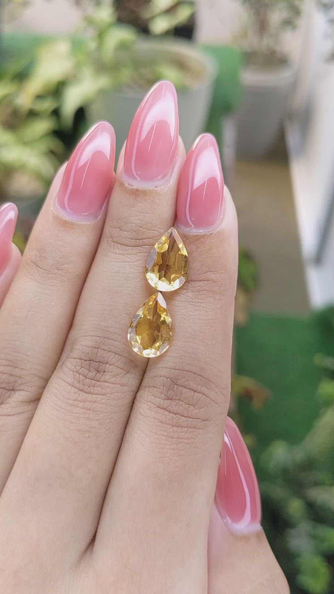 4.94 Ct.Tw.Total Carat Weight Citrine Pair from Brazil Size Video