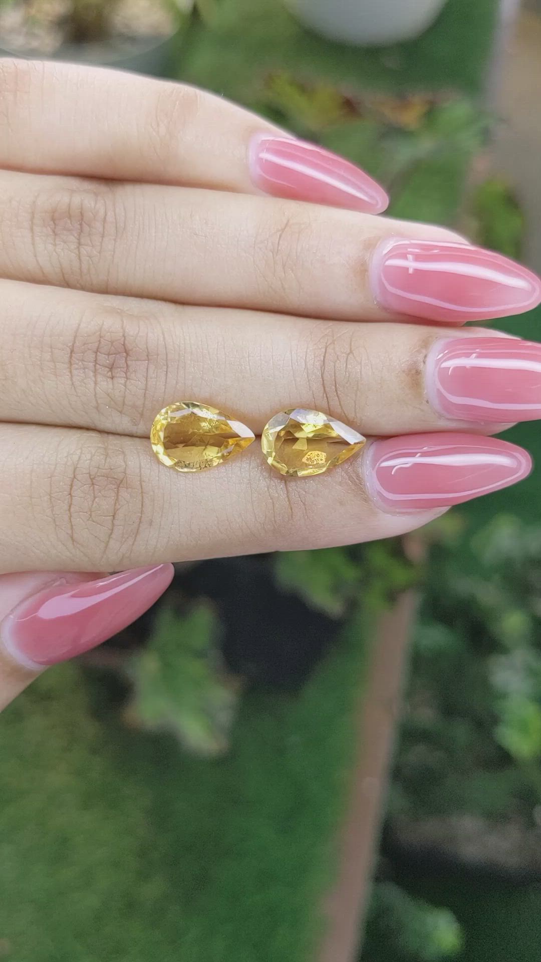 4.94 Ct.Tw.Total Carat Weight Citrine Pair from Brazil Size Video