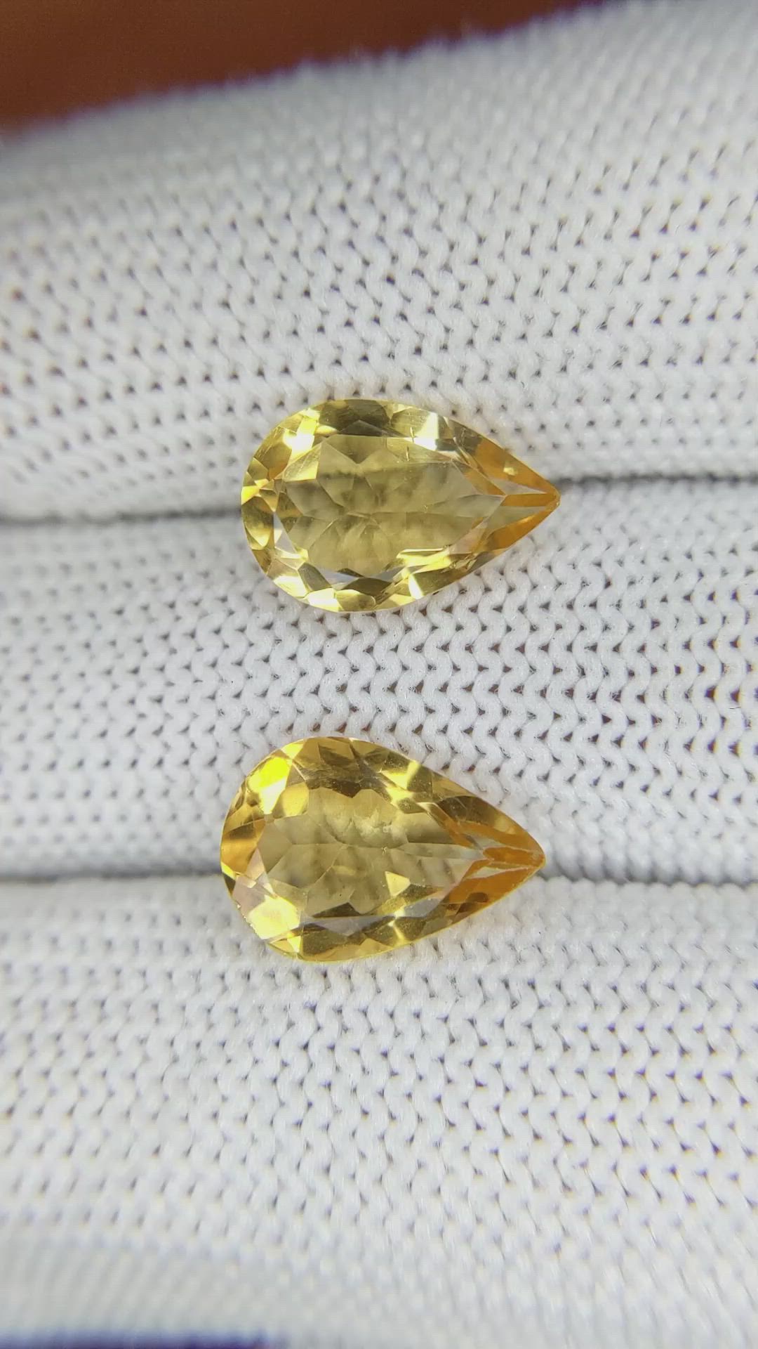 4.94 Ct.Tw.Total Carat Weight Citrine Pair from Brazil Size Video