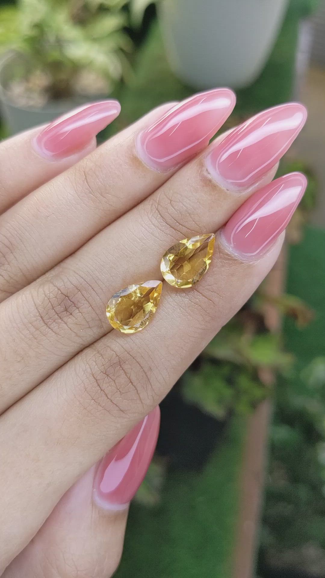 4.94 Ct.Tw.Total Carat Weight Citrine Pair from Brazil Size Video