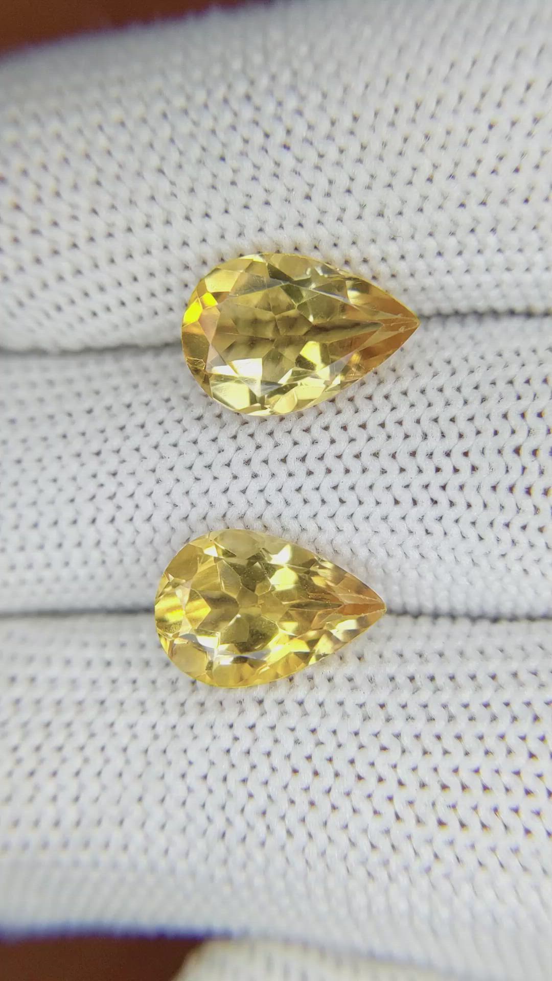 5.30 Ct.Tw.Total Carat Weight Citrine Pair from Brazil Size Video