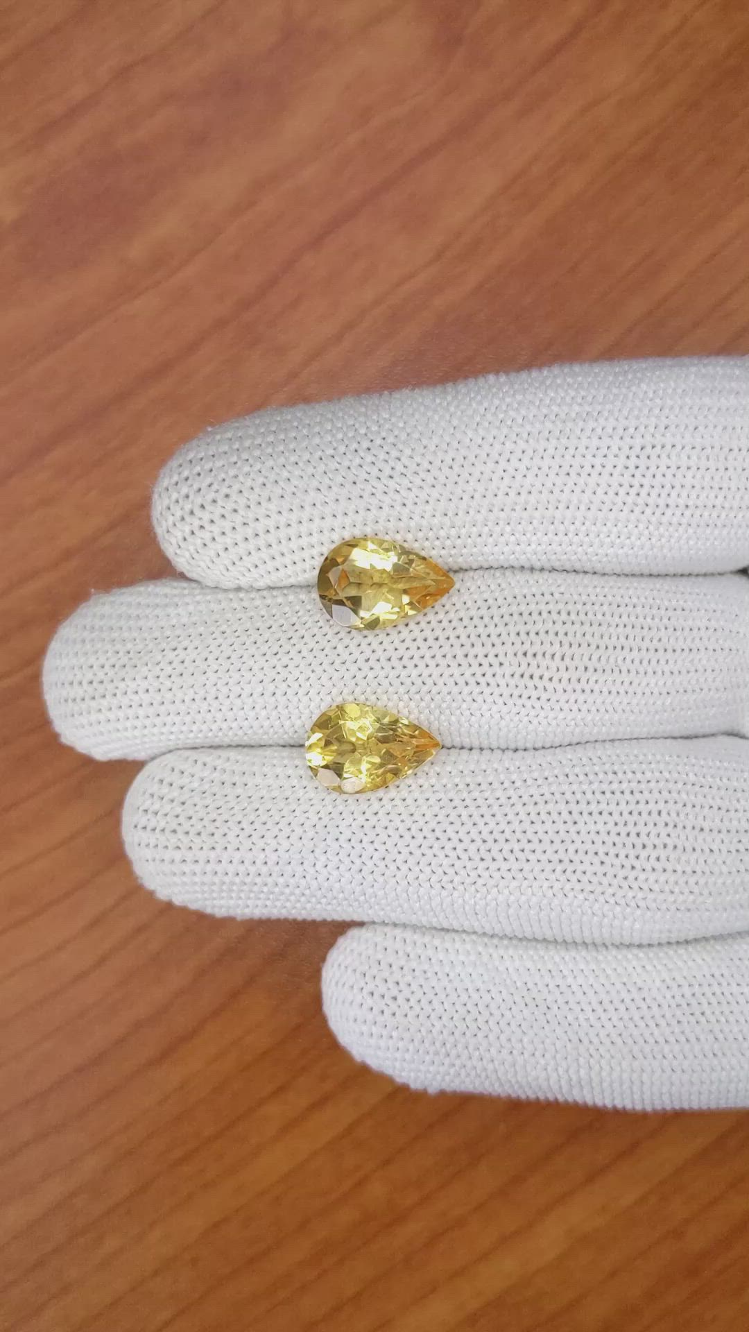 5.30 Ct.Tw.Total Carat Weight Citrine Pair from Brazil Size Video