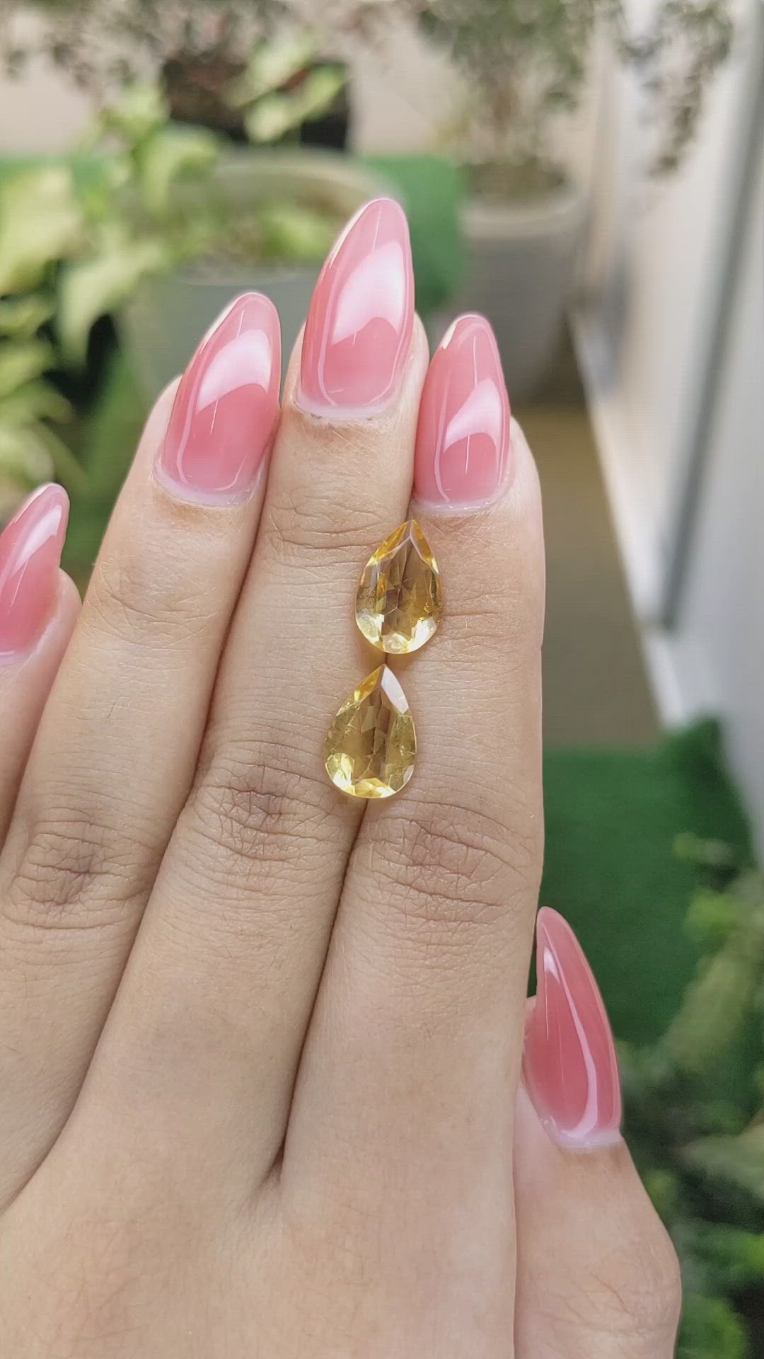 5.30 Ct.Tw.Total Carat Weight Citrine Pair from Brazil Size Video
