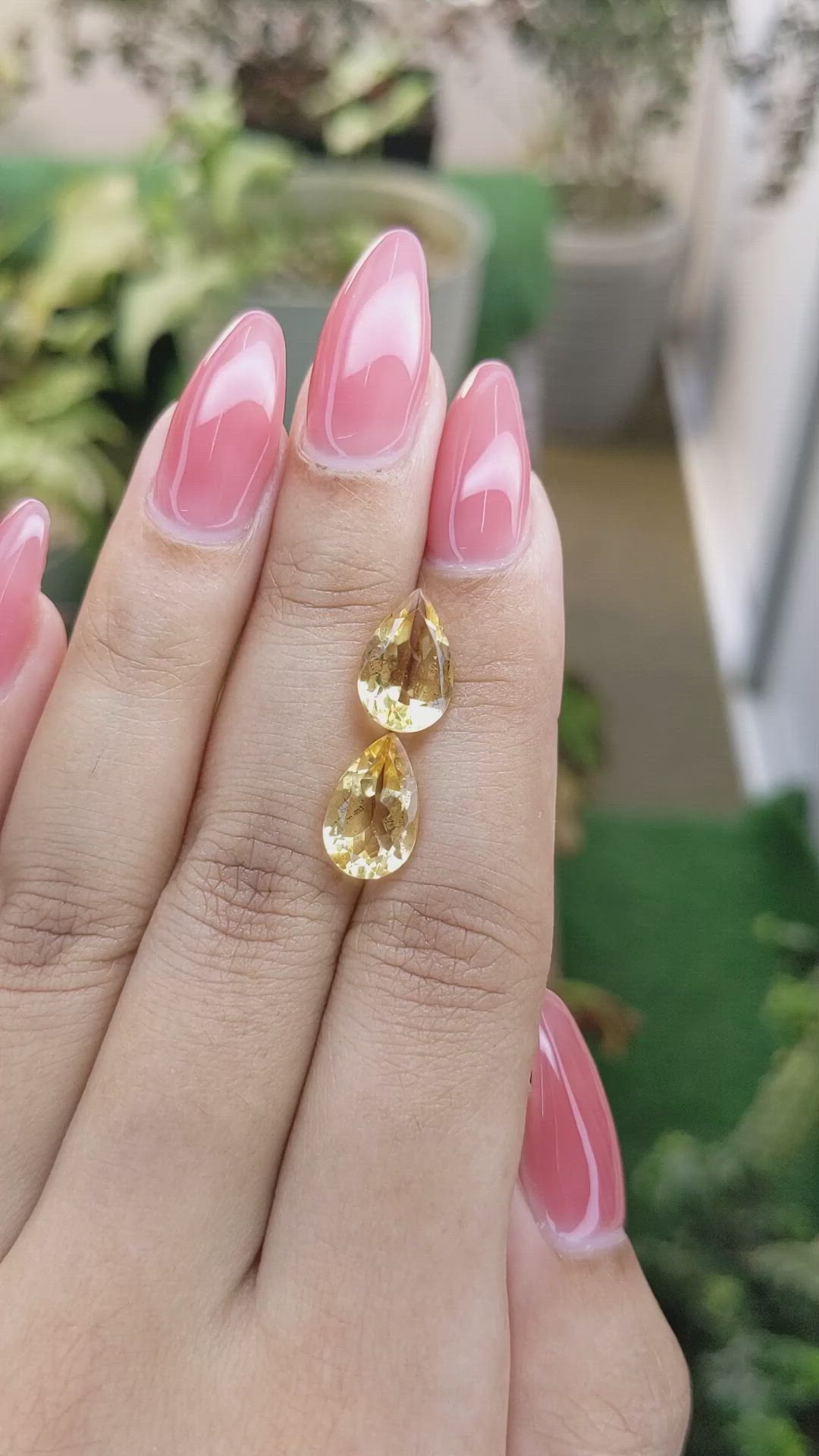 4.44 Ct.Tw.Total Carat Weight Citrine Pair from Brazil Size Video