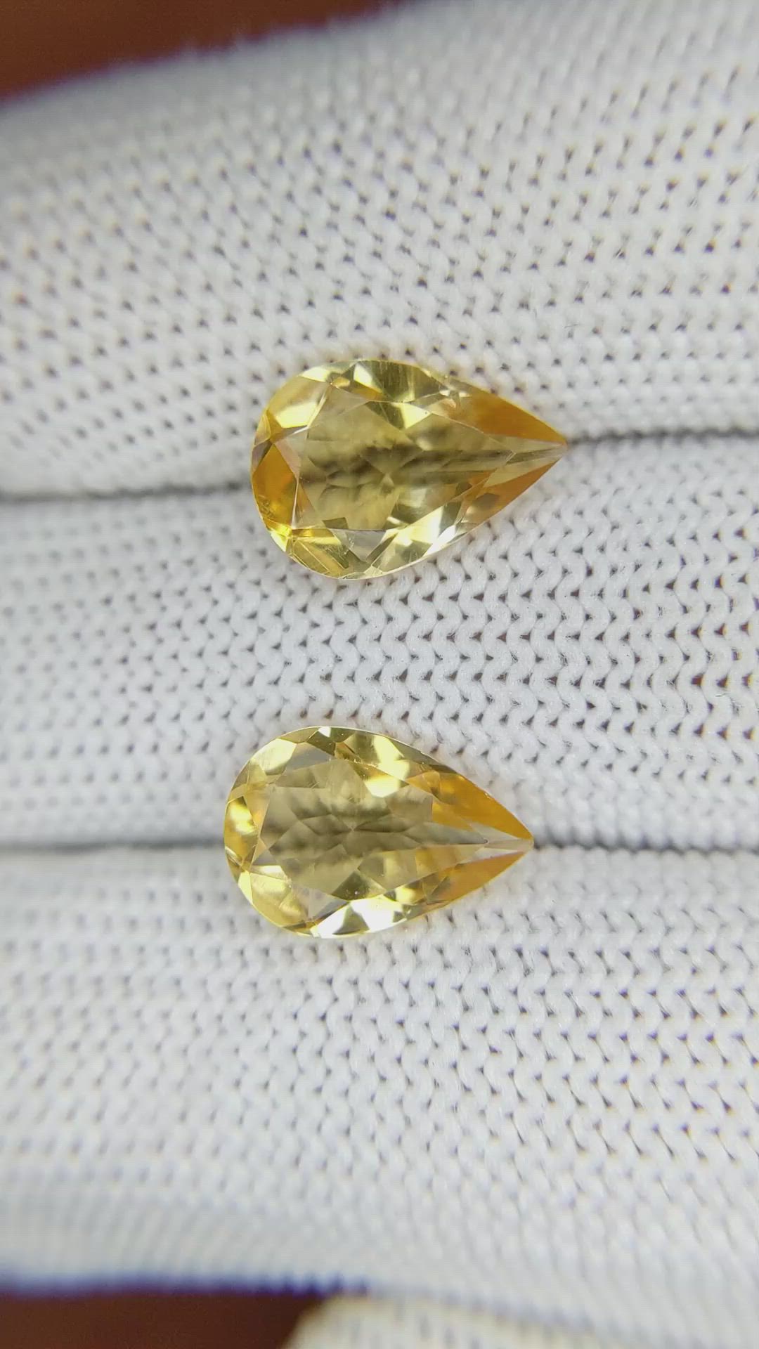 4.44 Ct.Tw.Total Carat Weight Citrine Pair from Brazil Size Video