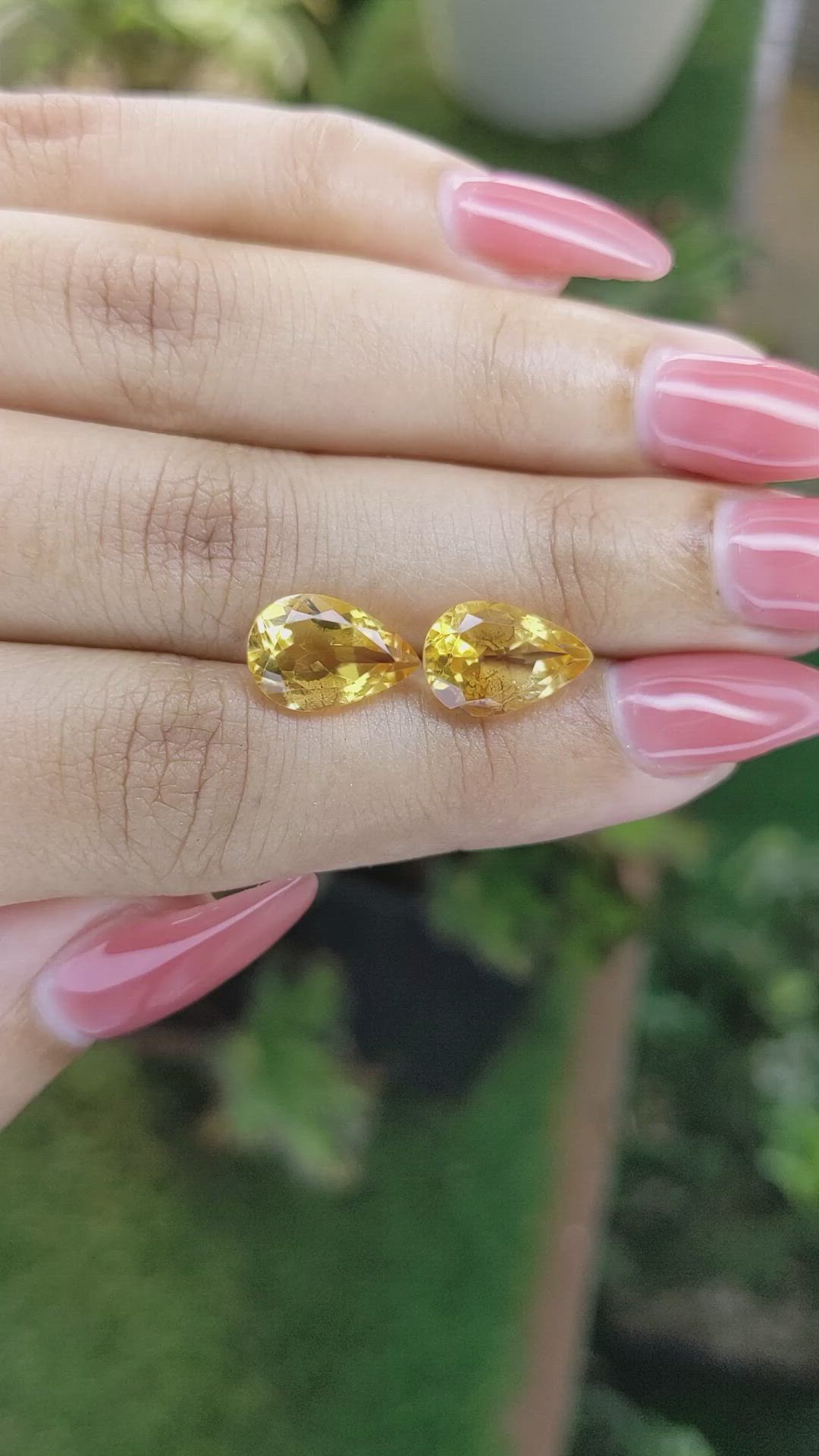 5.37 Ct.Tw.Total Carat Weight Citrine Pair from Brazil Size Video