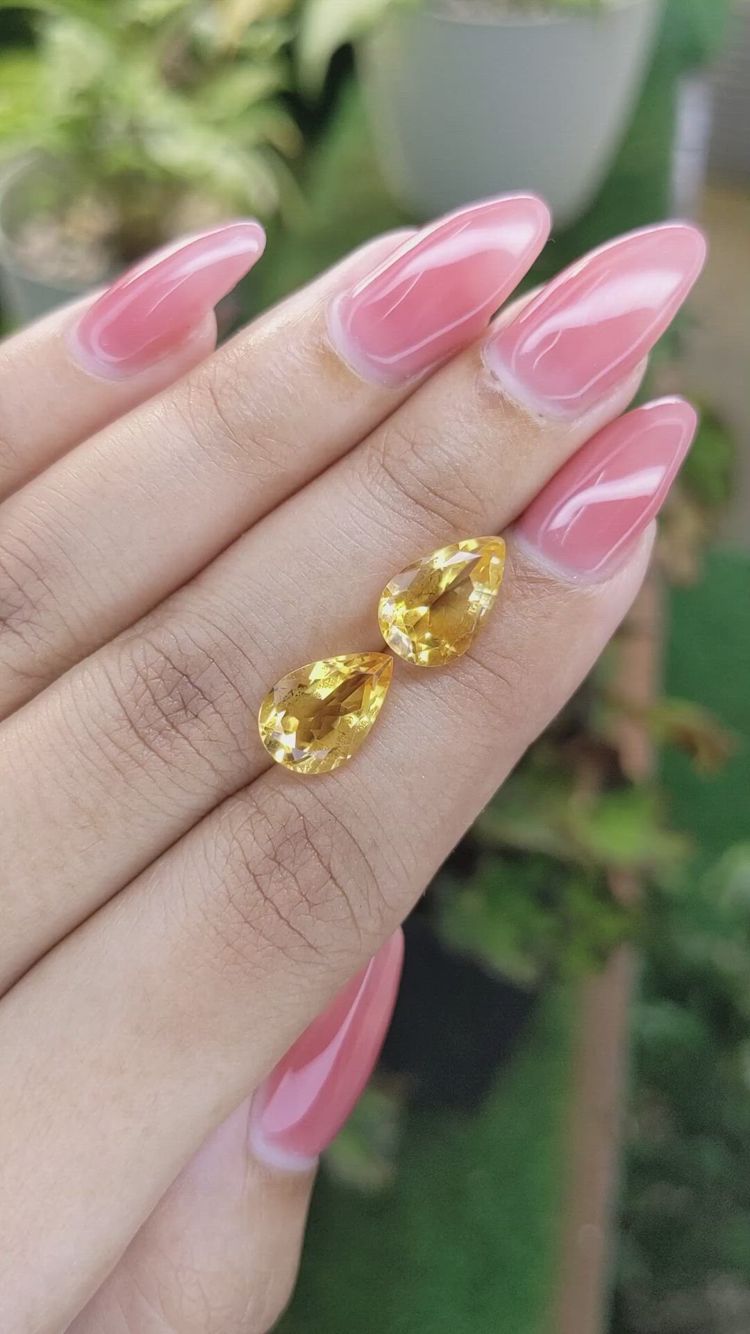 5.37 Ct.Tw.Total Carat Weight Citrine Pair from Brazil Size Video