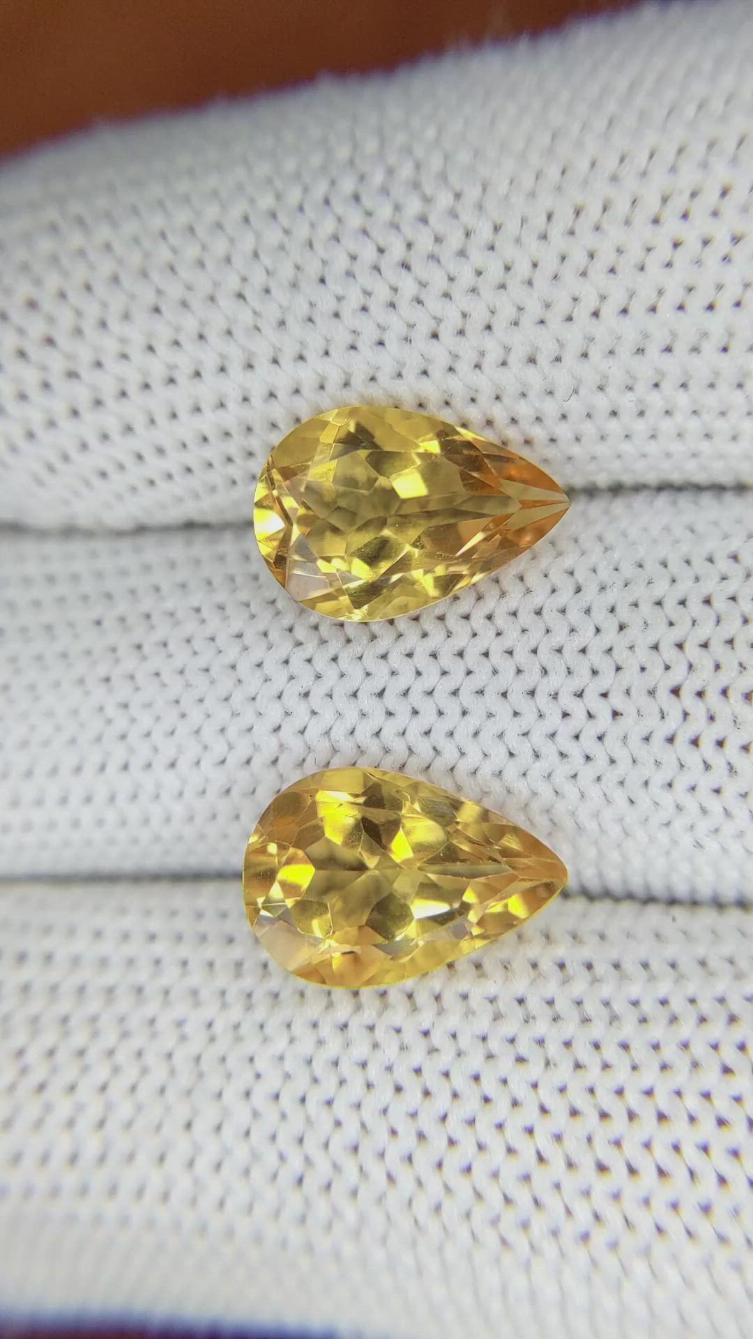 5.37 Ct.Tw.Total Carat Weight Citrine Pair from Brazil Size Video