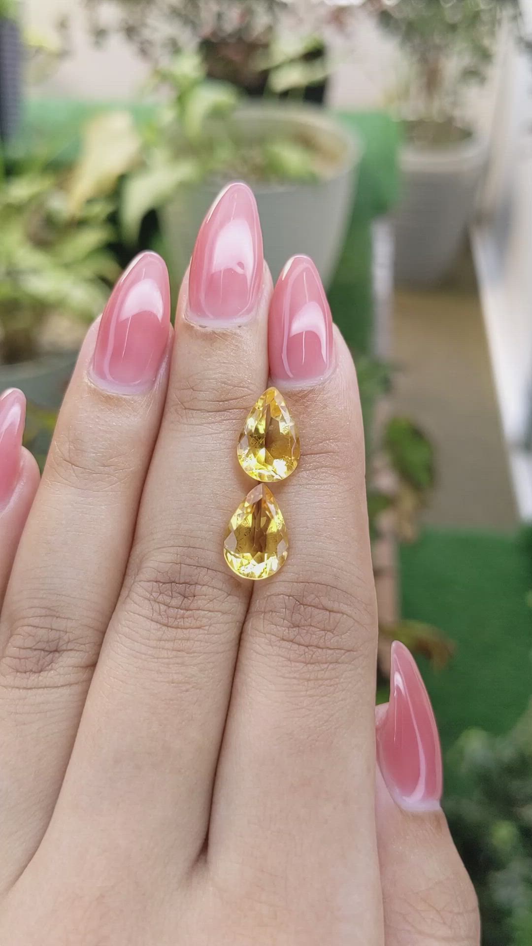 5.37 Ct.Tw.Total Carat Weight Citrine Pair from Brazil Size Video