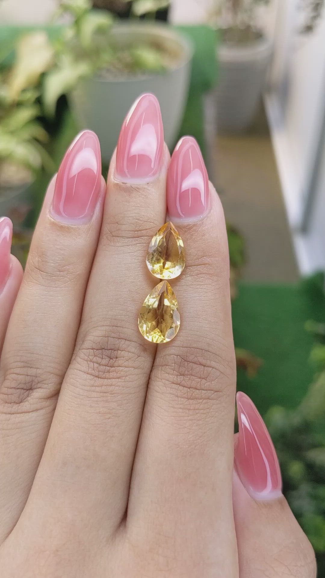5.09 Ct.Tw.Total Carat Weight Citrine Pair from Brazil Size Video