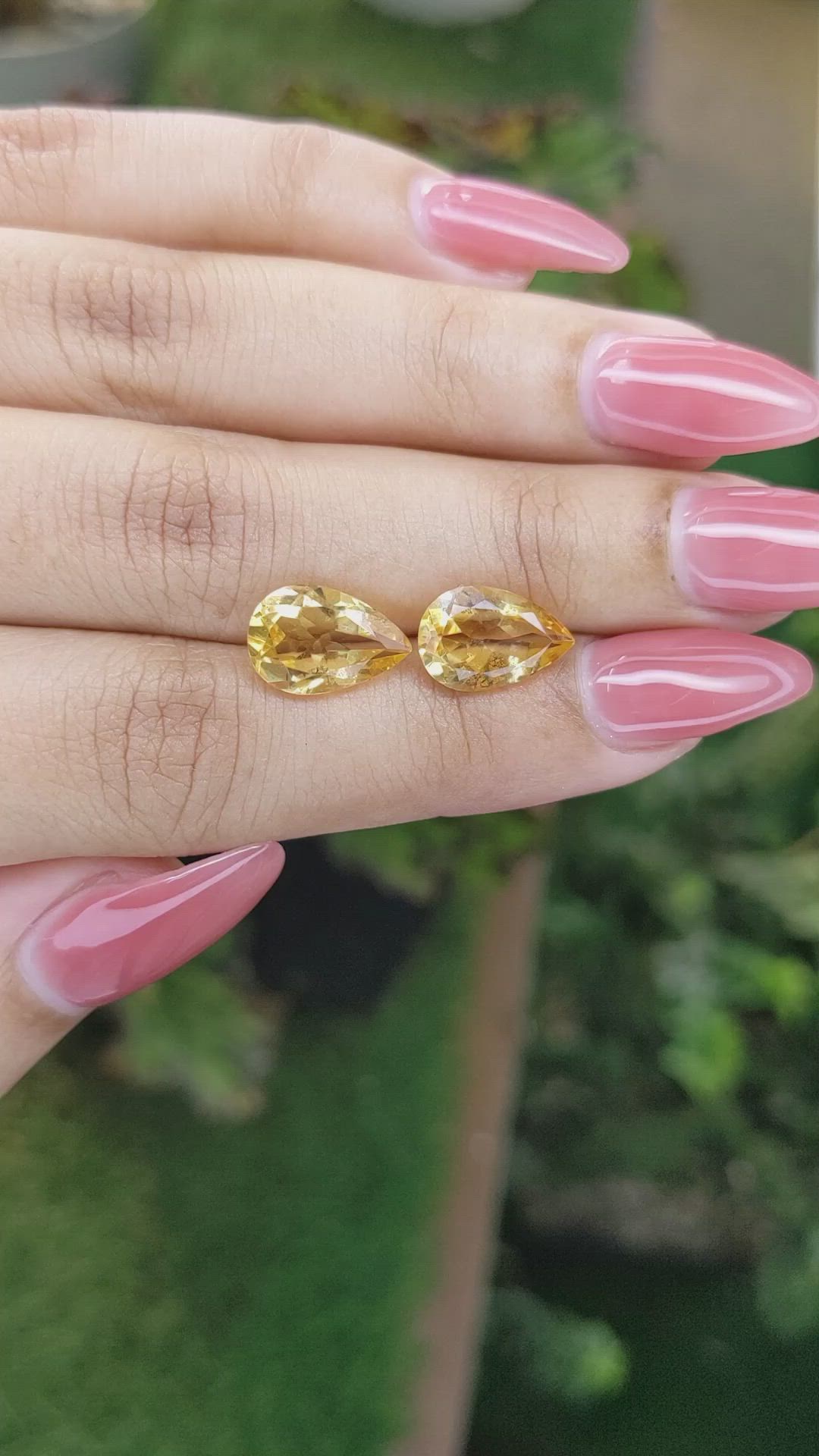 5.09 Ct.Tw.Total Carat Weight Citrine Pair from Brazil Size Video