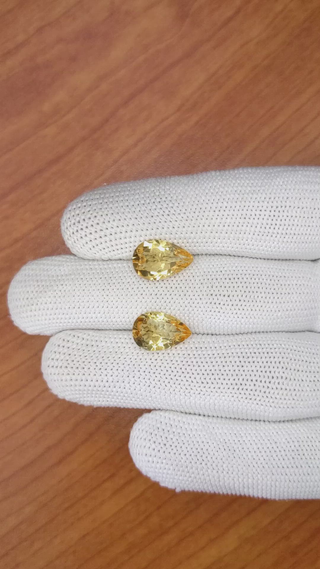 5.09 Ct.Tw.Total Carat Weight Citrine Pair from Brazil Size Video