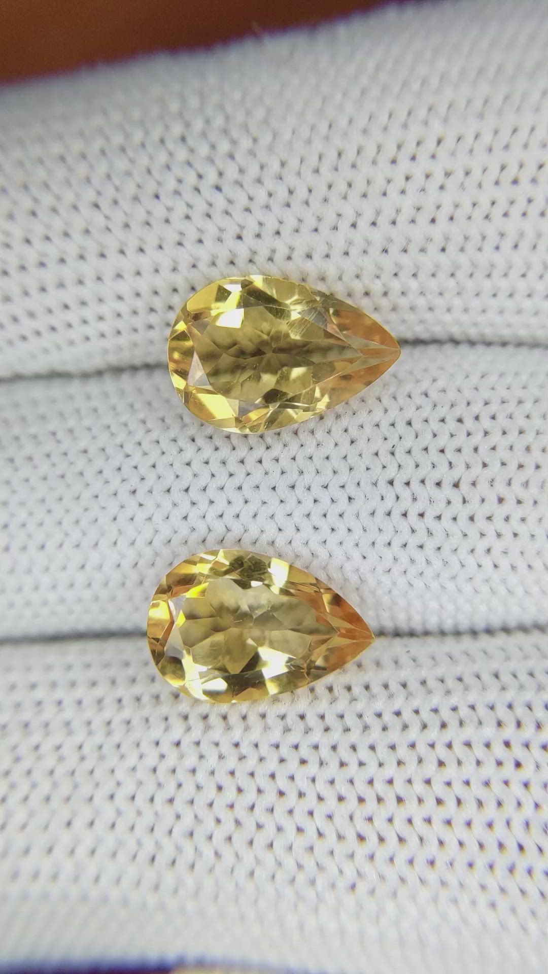 5.09 Ct.Tw.Total Carat Weight Citrine Pair from Brazil Size Video
