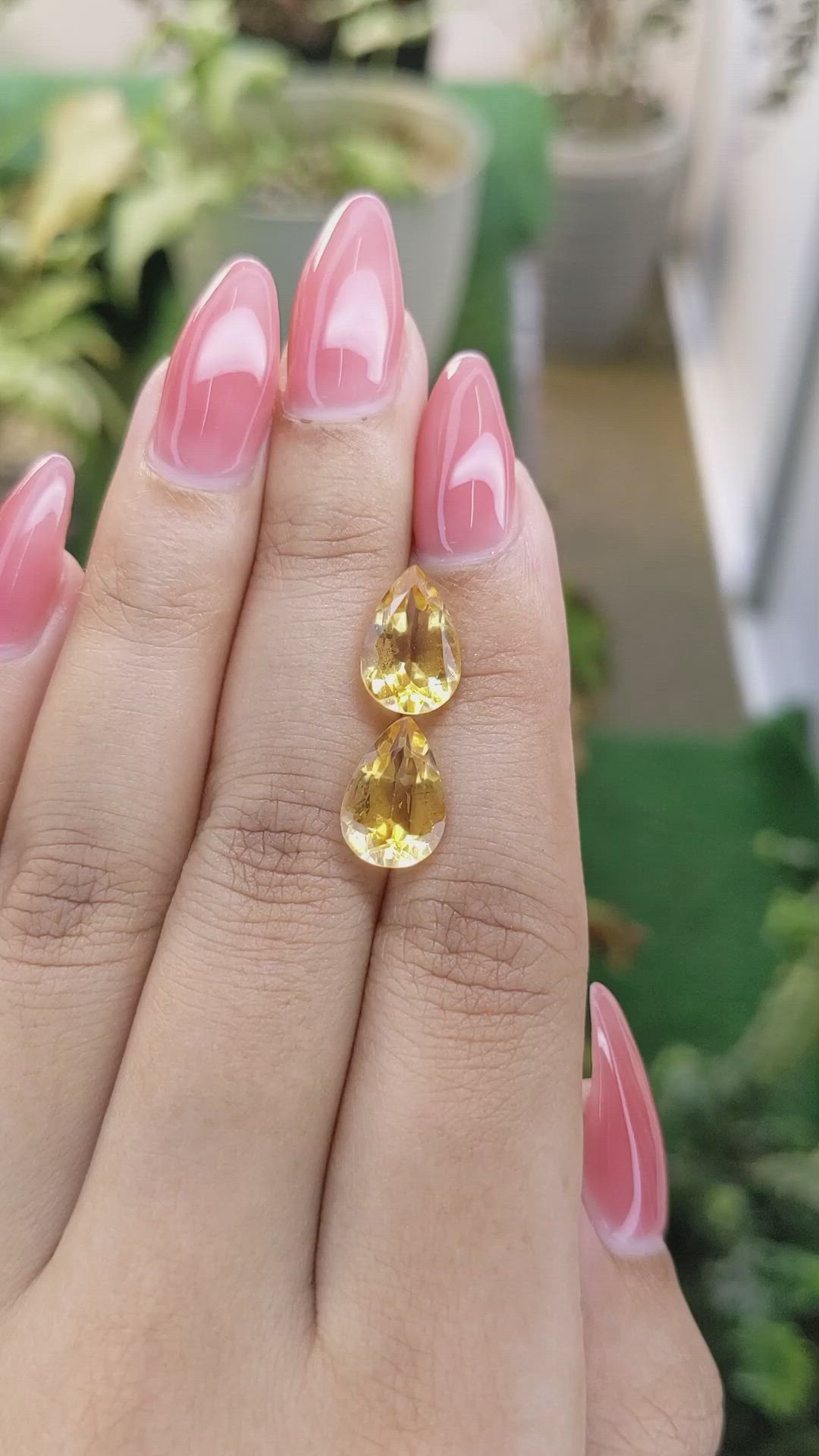 4.92 Ct.Tw.Total Carat Weight Citrine Pair from Brazil Size Video