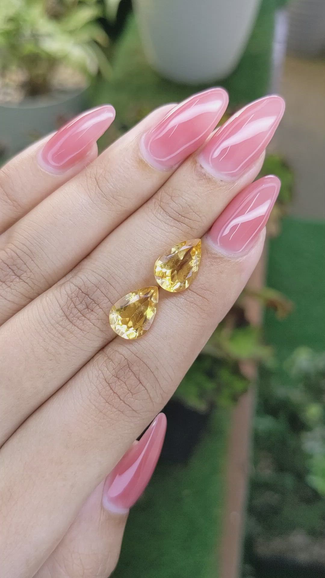 4.92 Ct.Tw.Total Carat Weight Citrine Pair from Brazil Size Video
