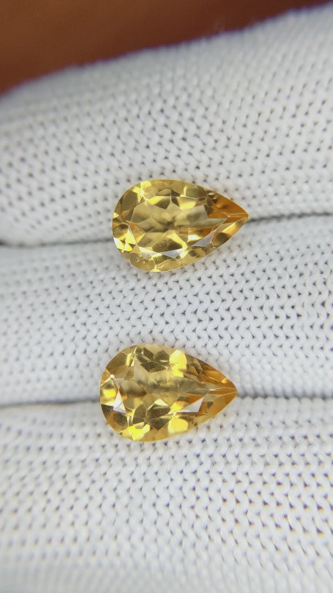 4.92 Ct.Tw.Total Carat Weight Citrine Pair from Brazil Size Video