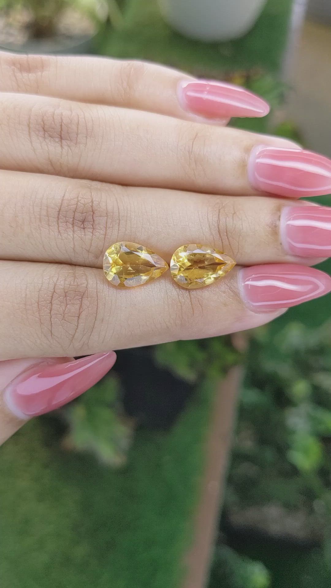 4.92 Ct.Tw.Total Carat Weight Citrine Pair from Brazil Size Video