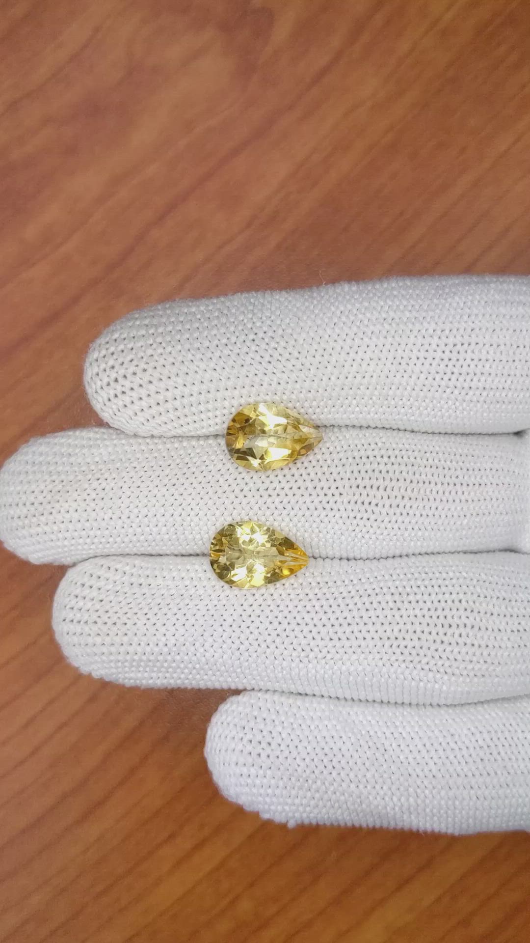 5.12 Ct.Tw.Total Carat Weight Citrine Pair from Brazil Size Video