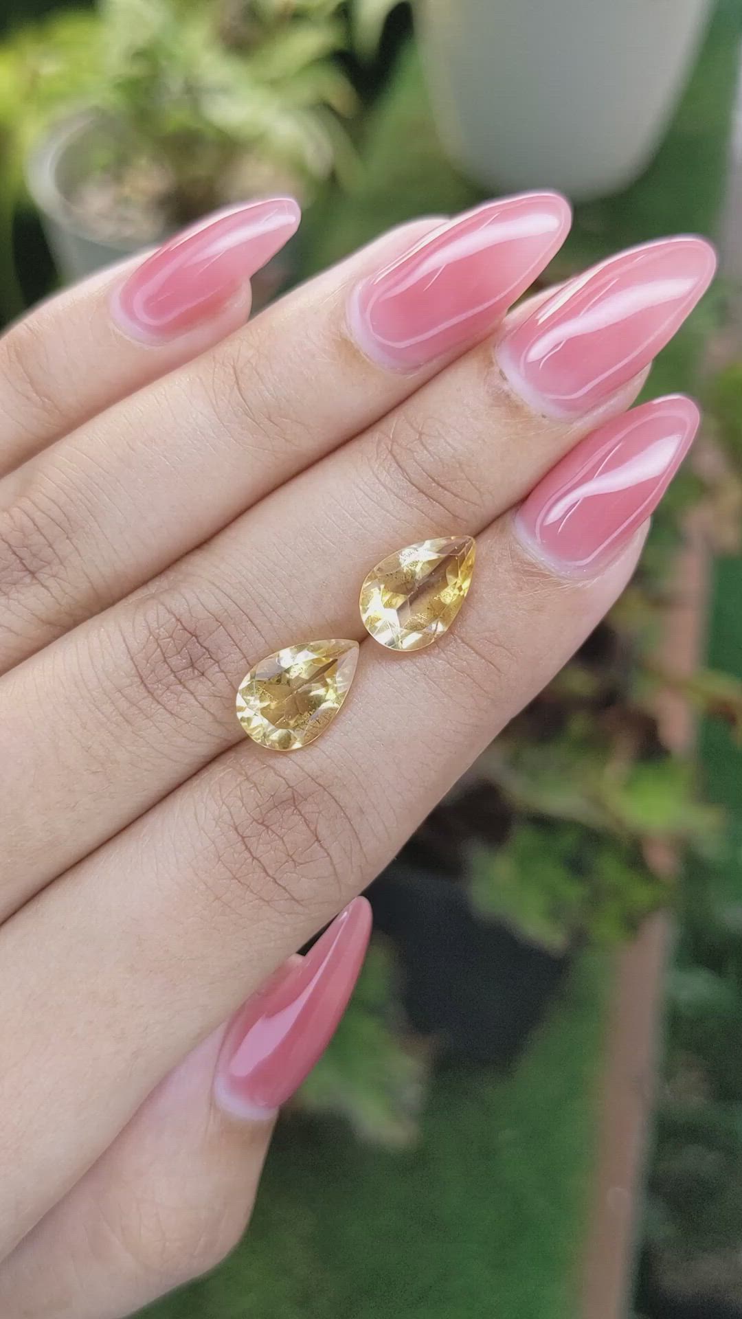 5.12 Ct.Tw.Total Carat Weight Citrine Pair from Brazil Size Video