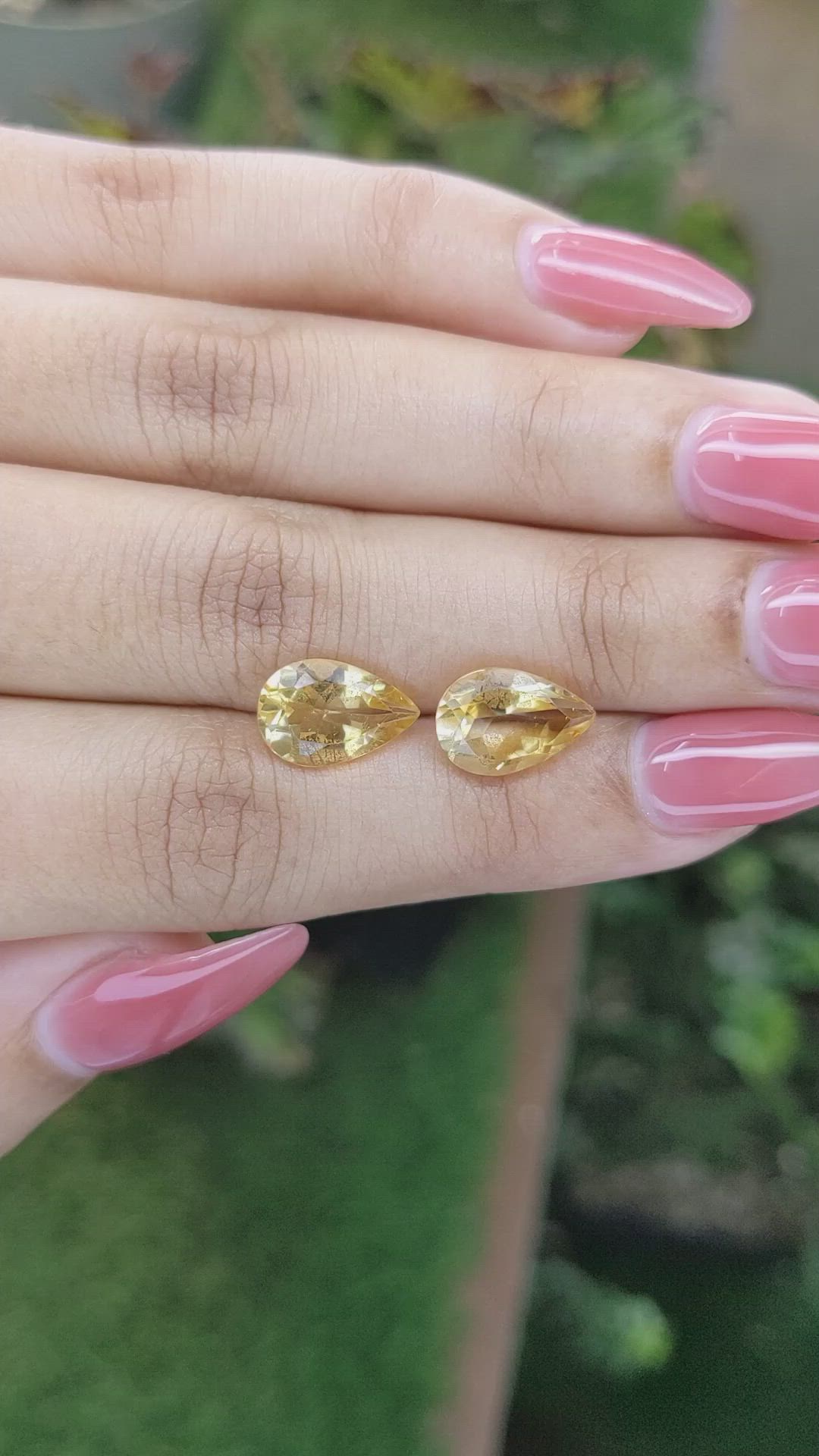 5.12 Ct.Tw.Total Carat Weight Citrine Pair from Brazil Size Video