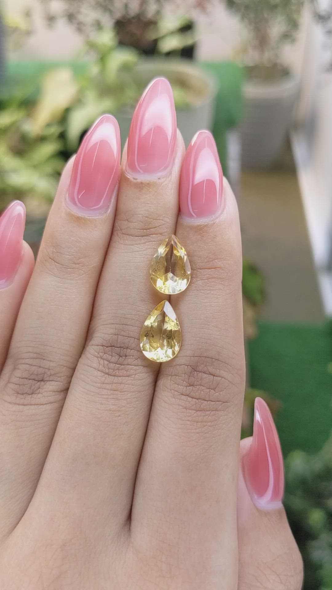 5.12 Ct.Tw.Total Carat Weight Citrine Pair from Brazil Size Video
