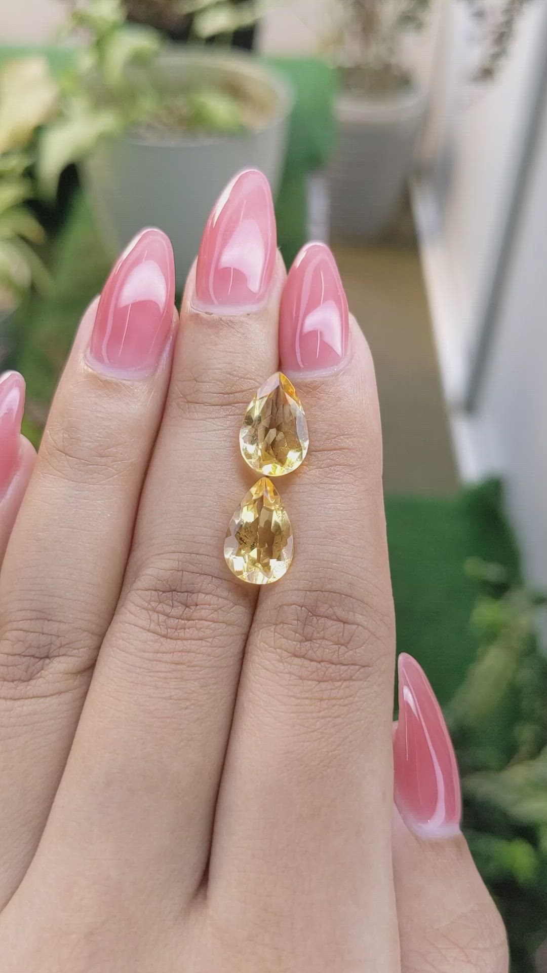 5.13 Ct.Tw.Total Carat Weight Citrine Pair from Brazil Size Video