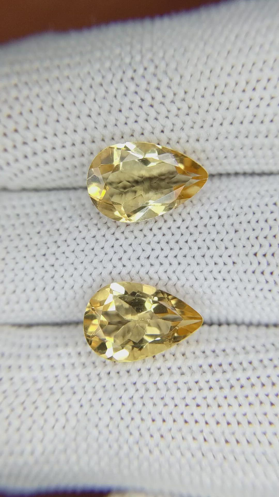 5.13 Ct.Tw.Total Carat Weight Citrine Pair from Brazil Size Video