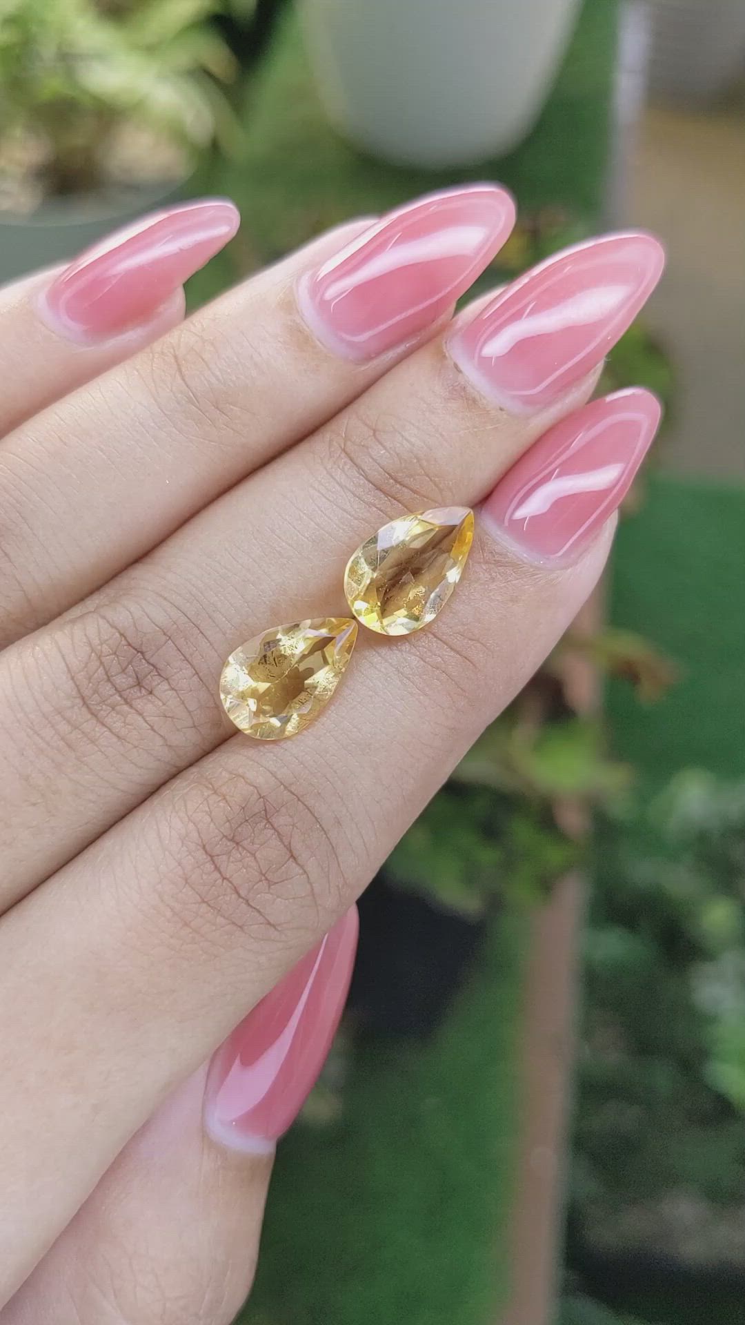 5.13 Ct.Tw.Total Carat Weight Citrine Pair from Brazil Size Video