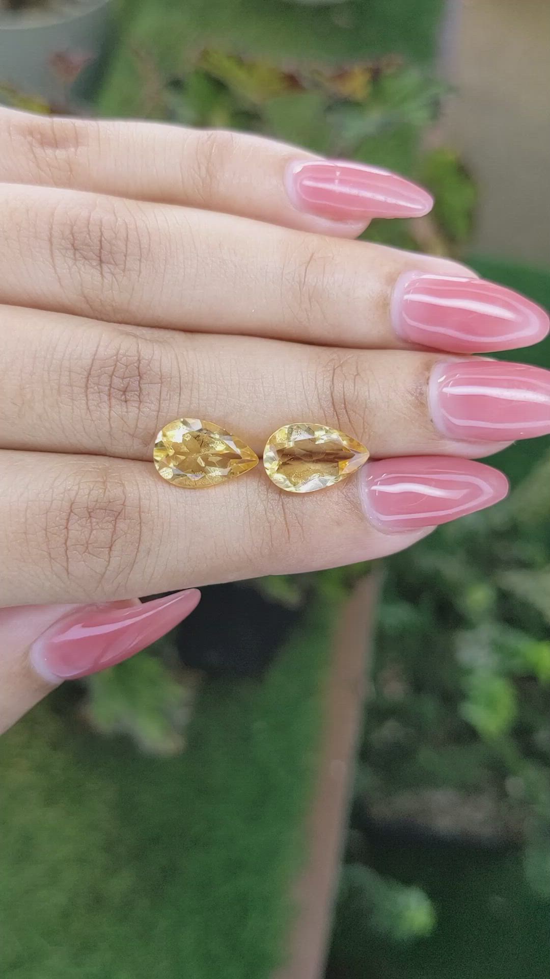 5.13 Ct.Tw.Total Carat Weight Citrine Pair from Brazil Size Video