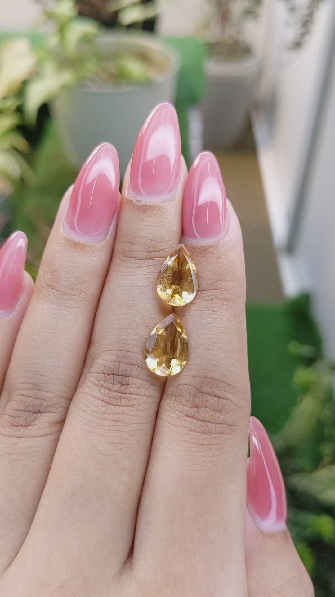 4.47 Ct.Tw.Total Carat Weight Citrine Pair from Brazil Size Video