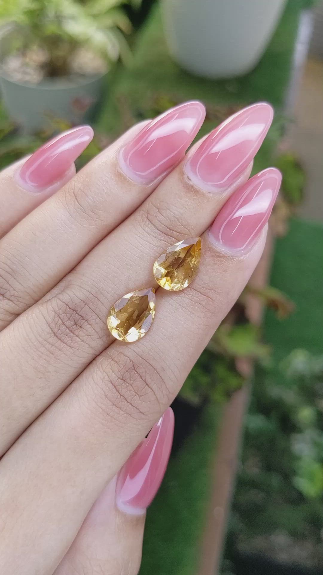 4.47 Ct.Tw.Total Carat Weight Citrine Pair from Brazil Size Video
