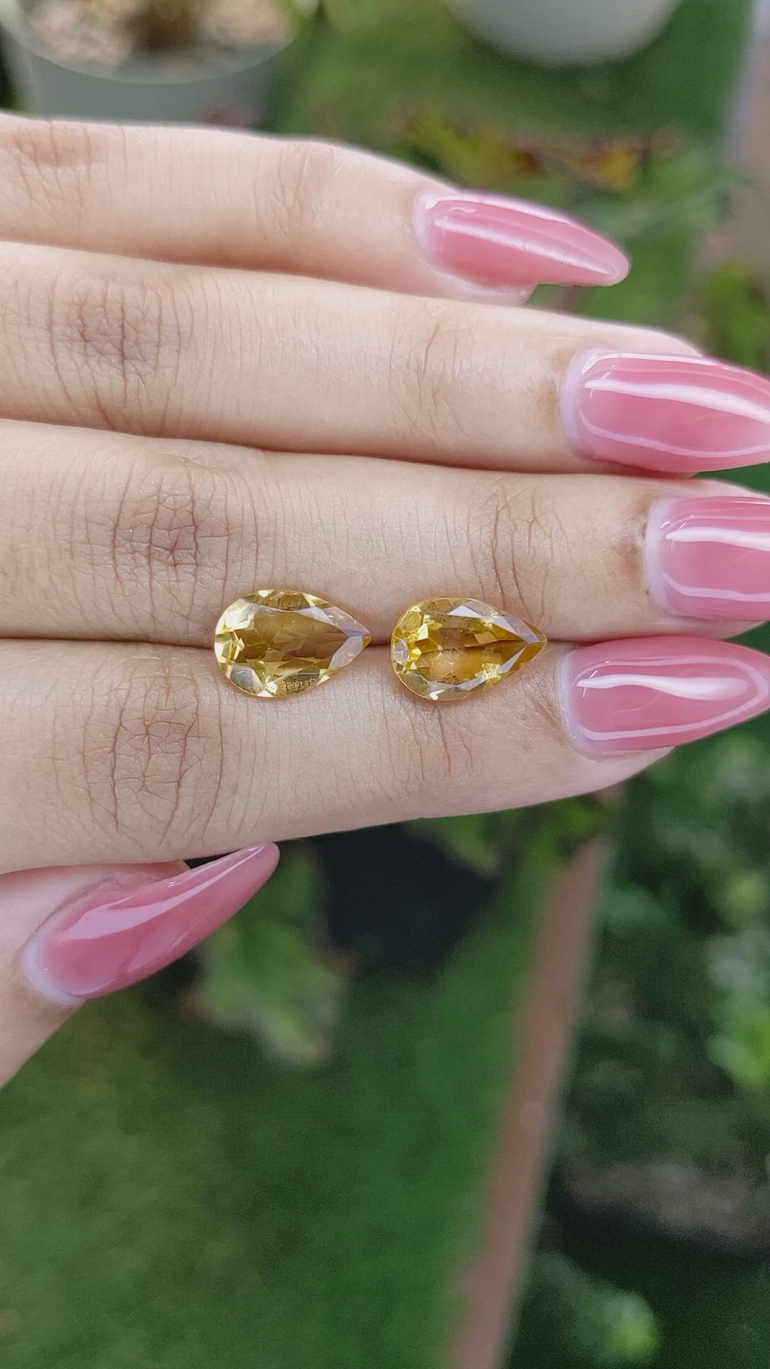4.47 Ct.Tw.Total Carat Weight Citrine Pair from Brazil Size Video