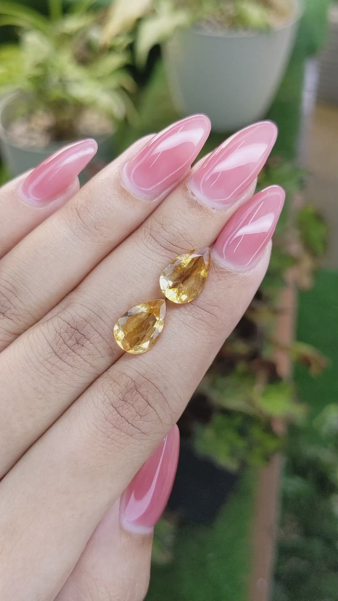 4.67 Ct.Tw.Total Carat Weight Citrine Pair from Brazil Size Video