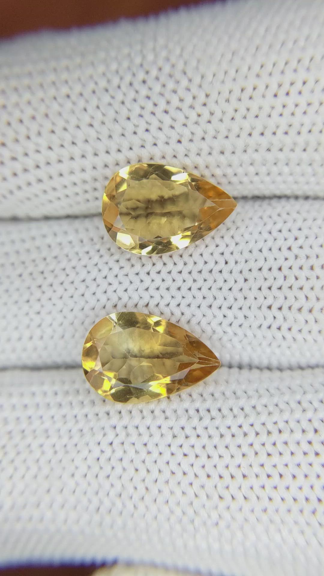 4.67 Ct.Tw.Total Carat Weight Citrine Pair from Brazil Size Video