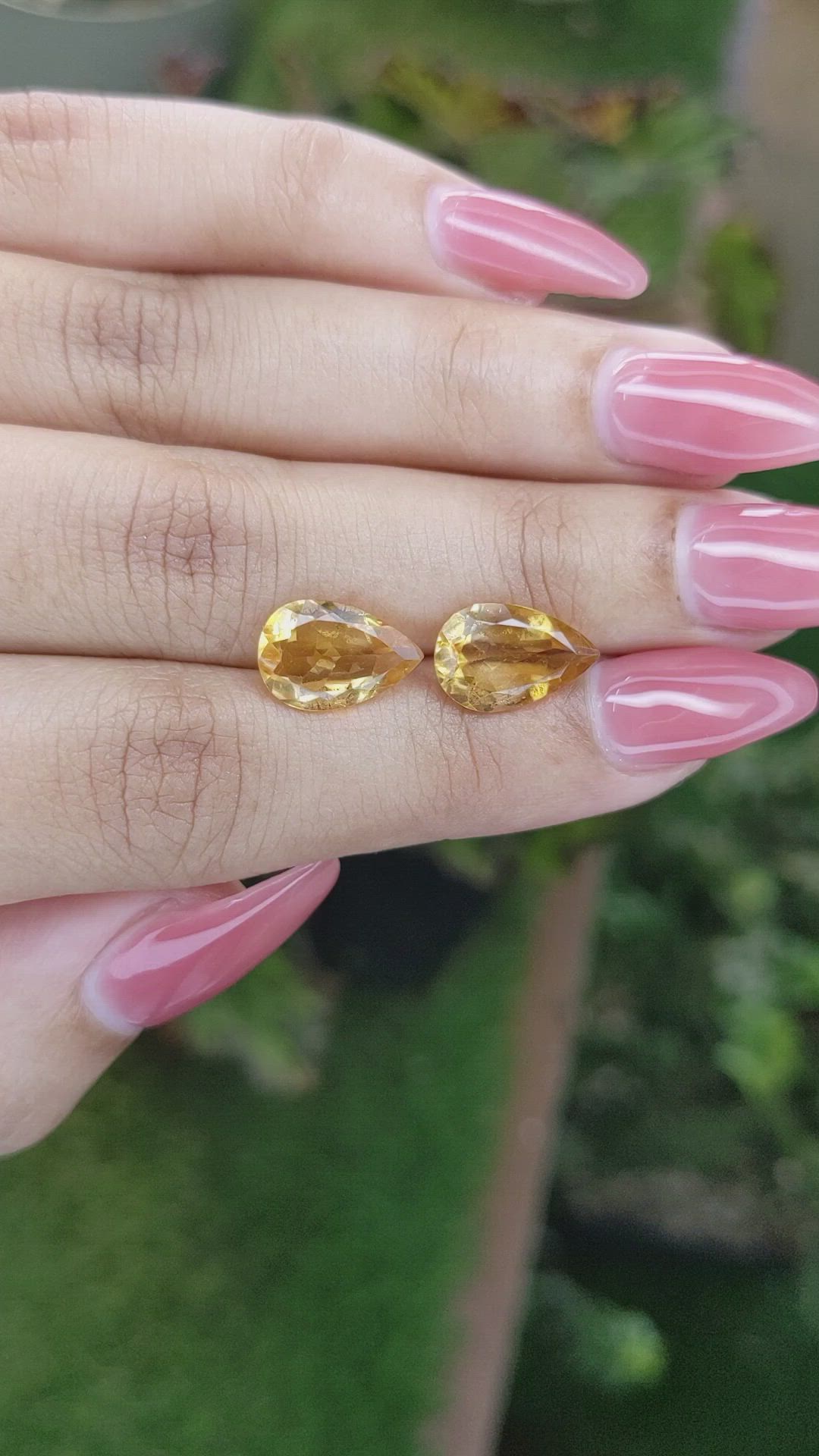 4.67 Ct.Tw.Total Carat Weight Citrine Pair from Brazil Size Video