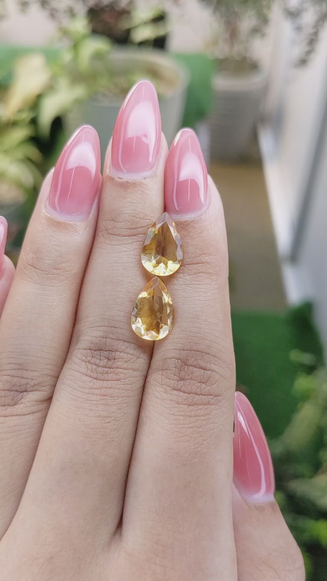 4.67 Ct.Tw.Total Carat Weight Citrine Pair from Brazil Size Video