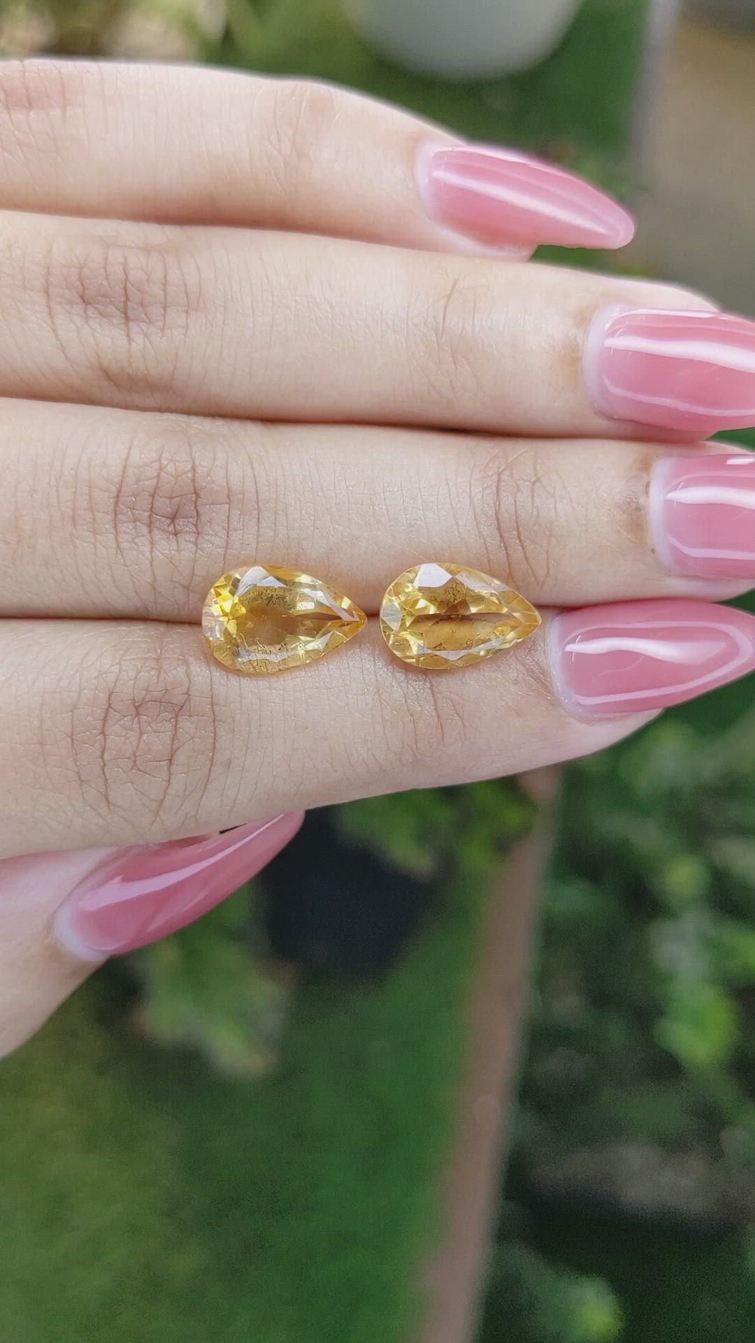 5.65 Ct.Tw.Total Carat Weight Citrine Pair from Brazil Size Video
