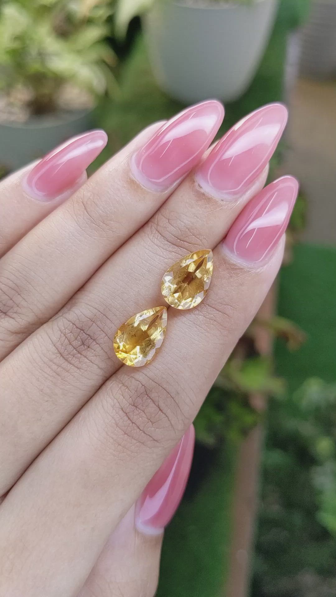 5.65 Ct.Tw.Total Carat Weight Citrine Pair from Brazil Size Video