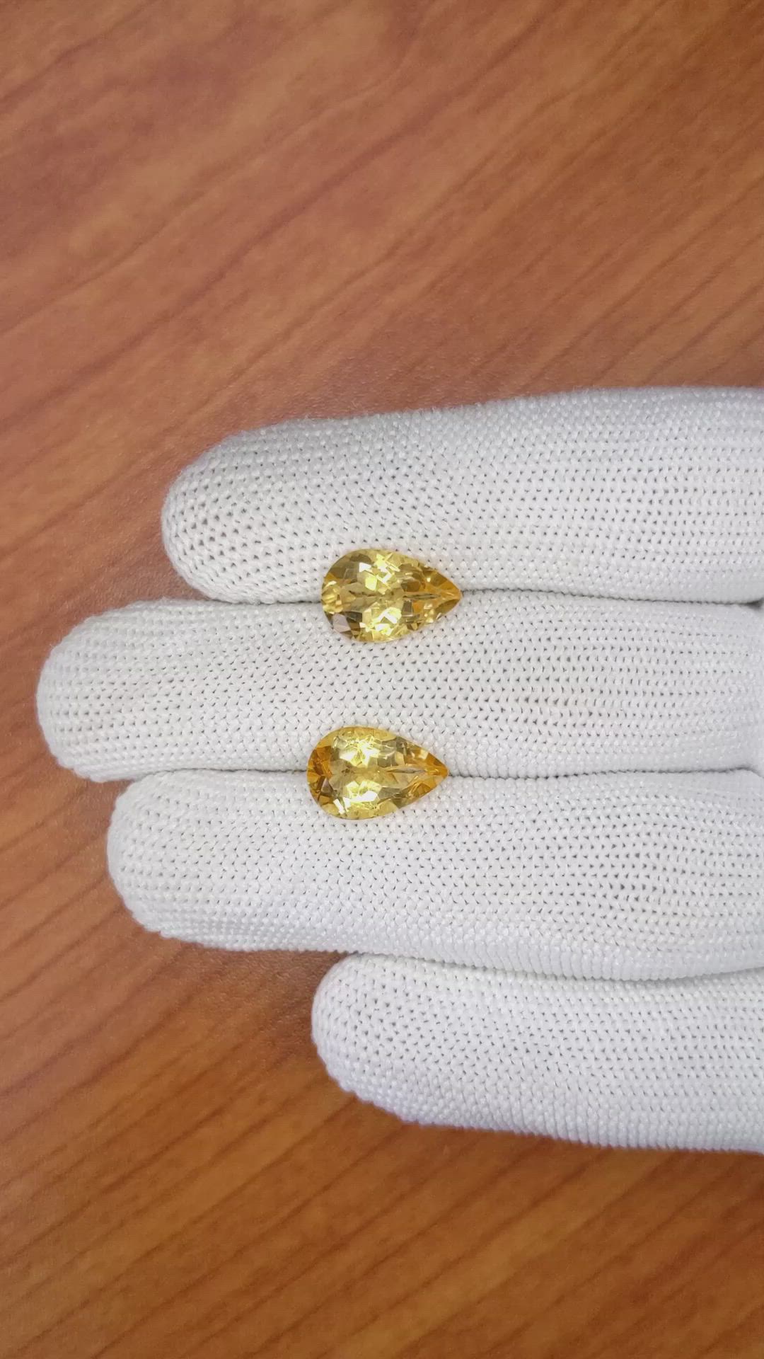 5.65 Ct.Tw.Total Carat Weight Citrine Pair from Brazil Size Video
