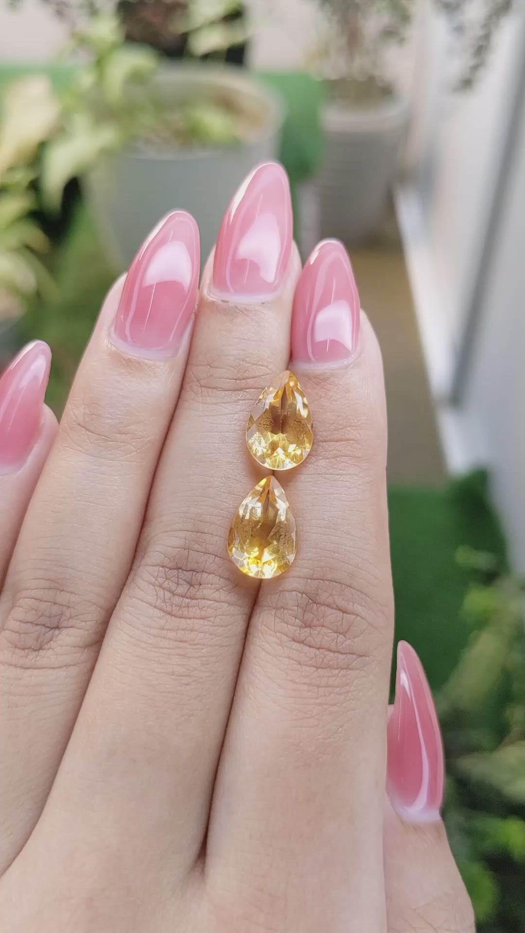 5.65 Ct.Tw.Total Carat Weight Citrine Pair from Brazil Size Video