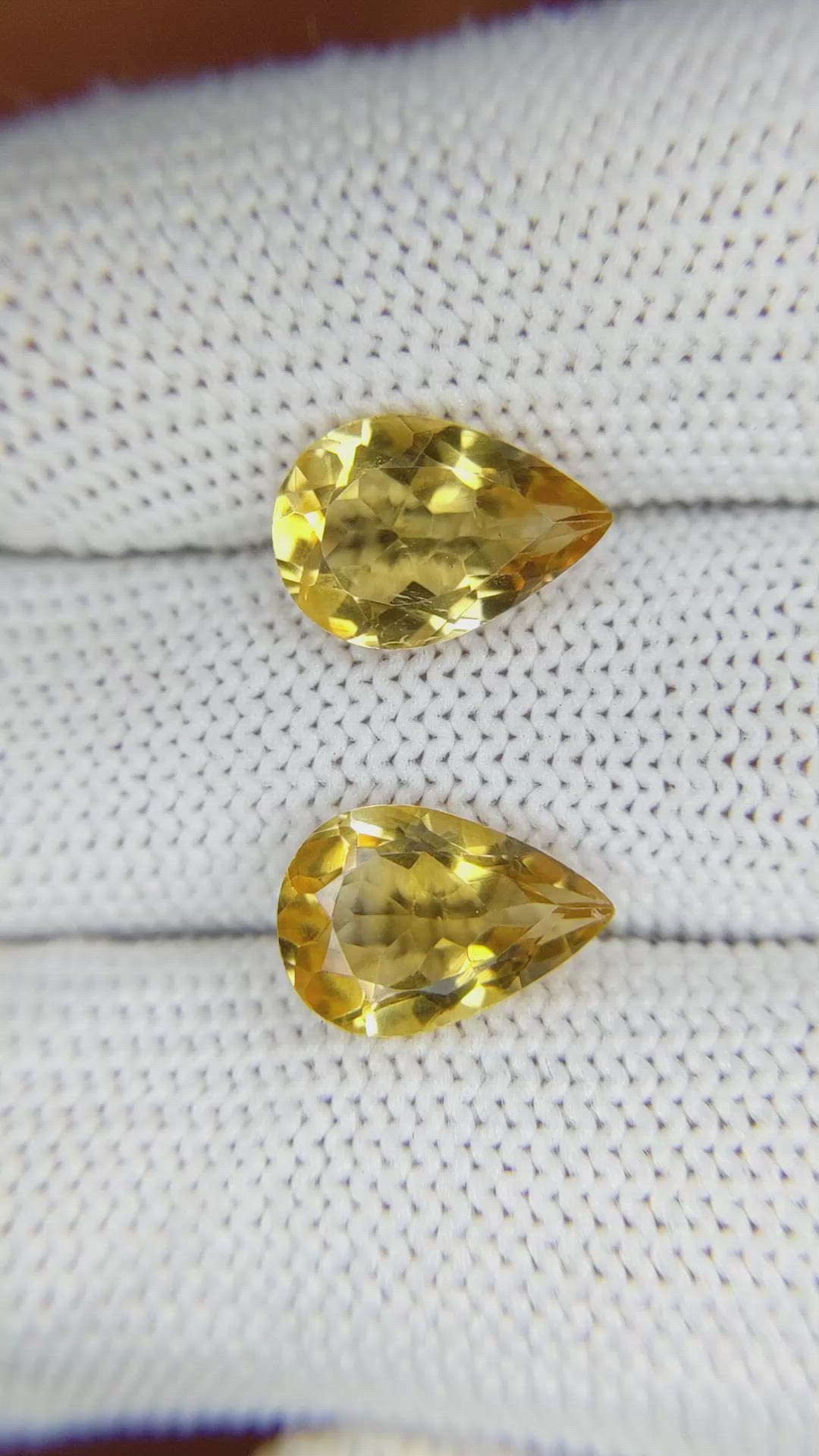 4.67 Ct.Tw.Total Carat Weight Citrine Pair from Brazil Size Video