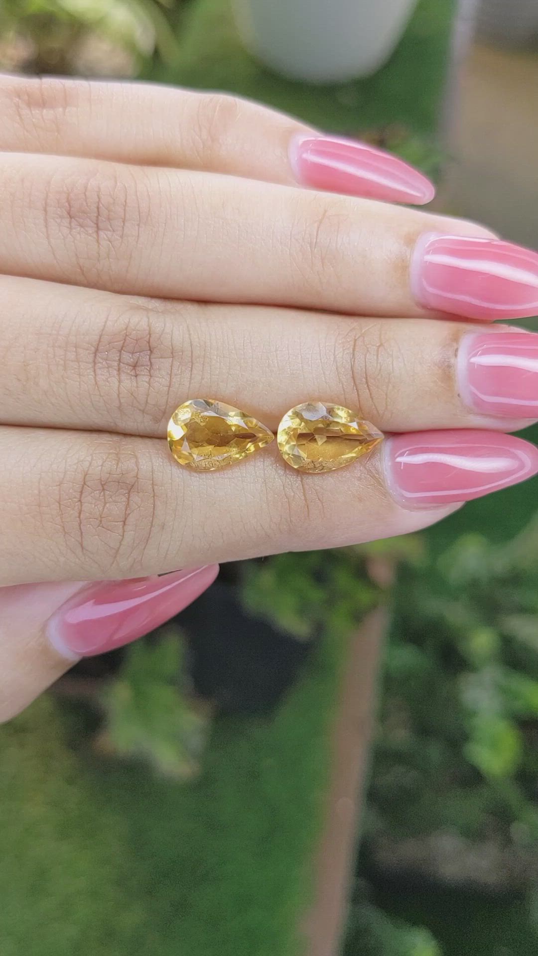 4.67 Ct.Tw.Total Carat Weight Citrine Pair from Brazil Size Video
