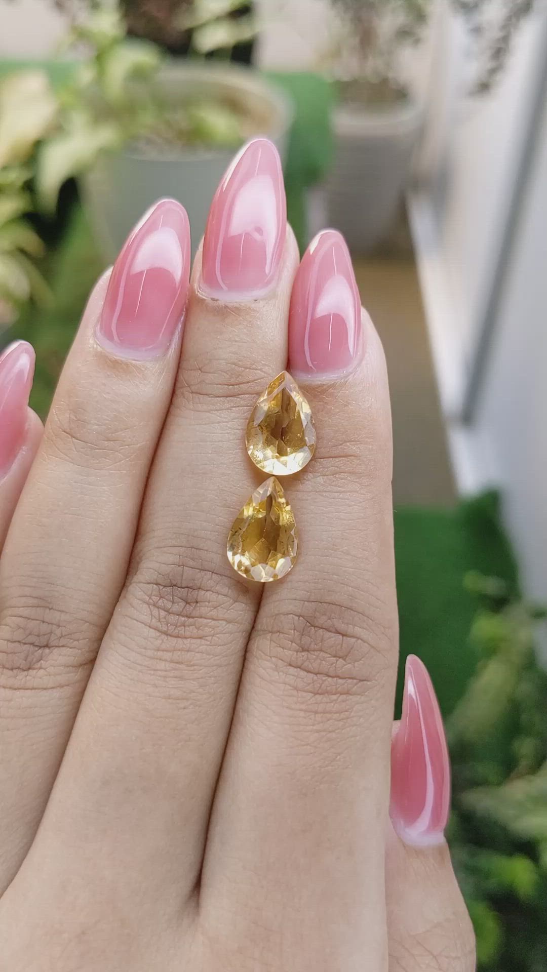 4.67 Ct.Tw.Total Carat Weight Citrine Pair from Brazil Size Video