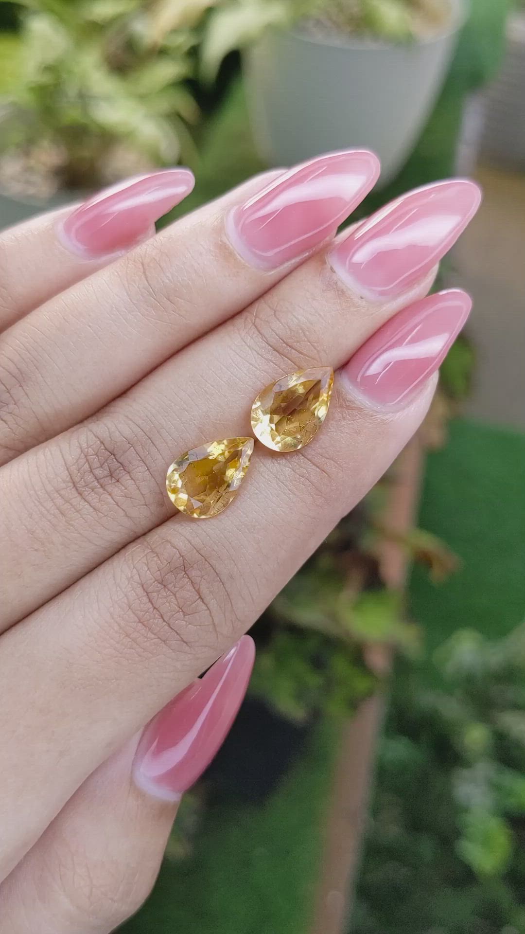 4.67 Ct.Tw.Total Carat Weight Citrine Pair from Brazil Size Video